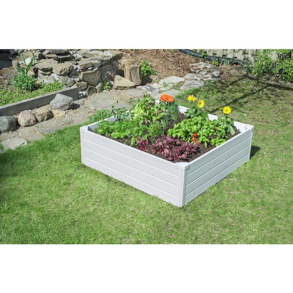 Nuvue Deluxe 15 in. H X 48 in. W X 48 in. D Vinyl Wall Raised Garden Bed White 26003 - main